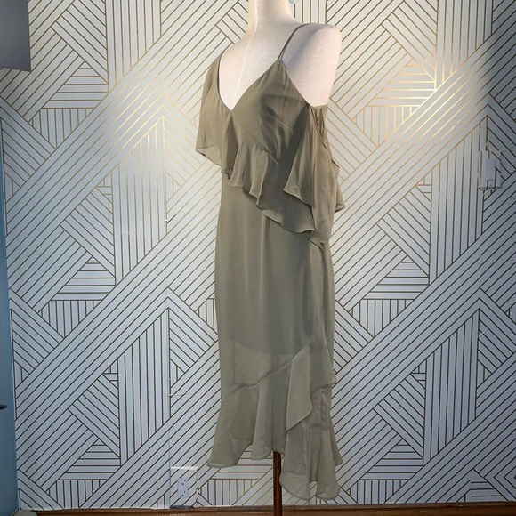 Keepsake the Label Cosmic Girl Ruffle Dress in Willow Tan Beige Green Size Small - Picture 5 of 11